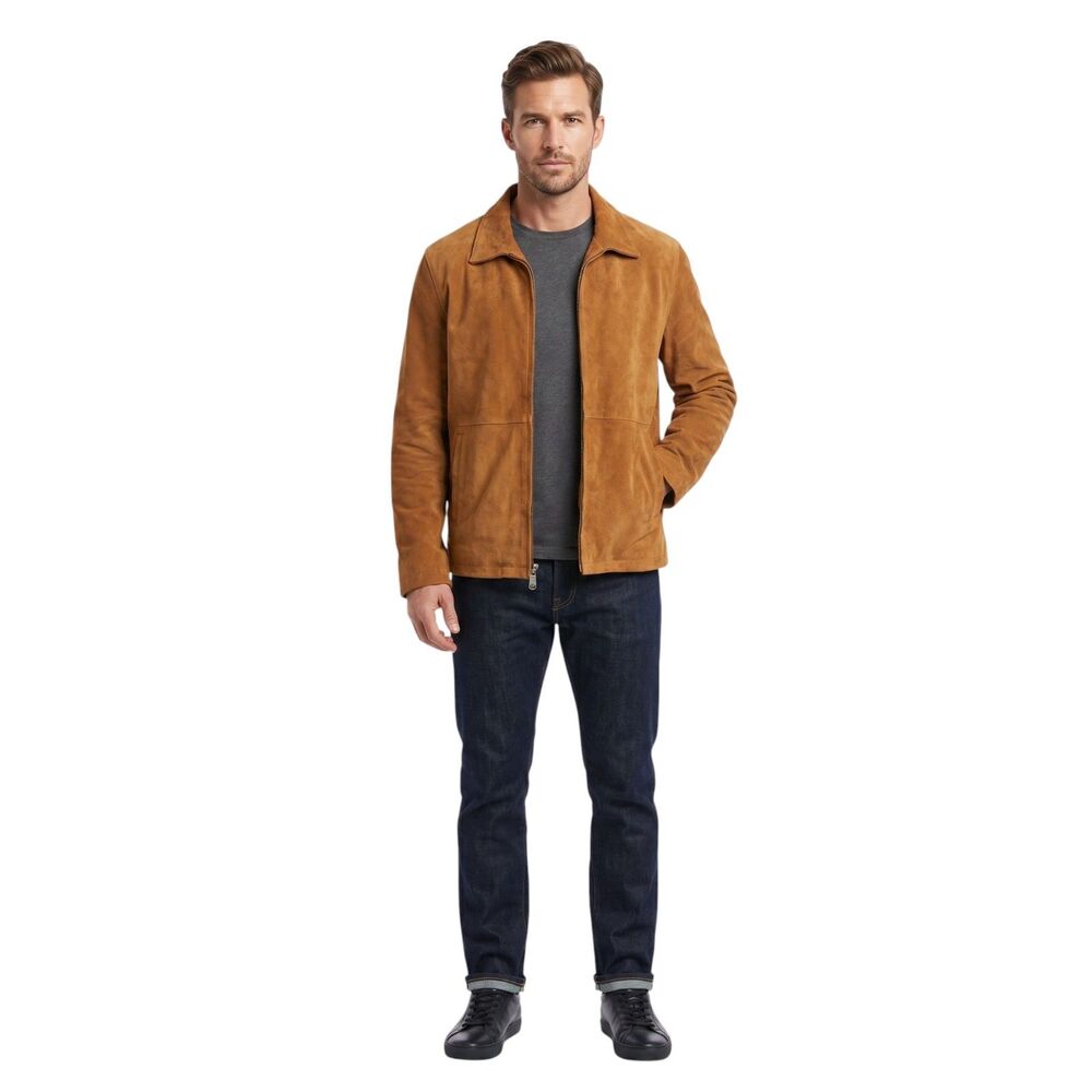 Vintage Boston Harbour Suede Leather Jacket Men's Size L